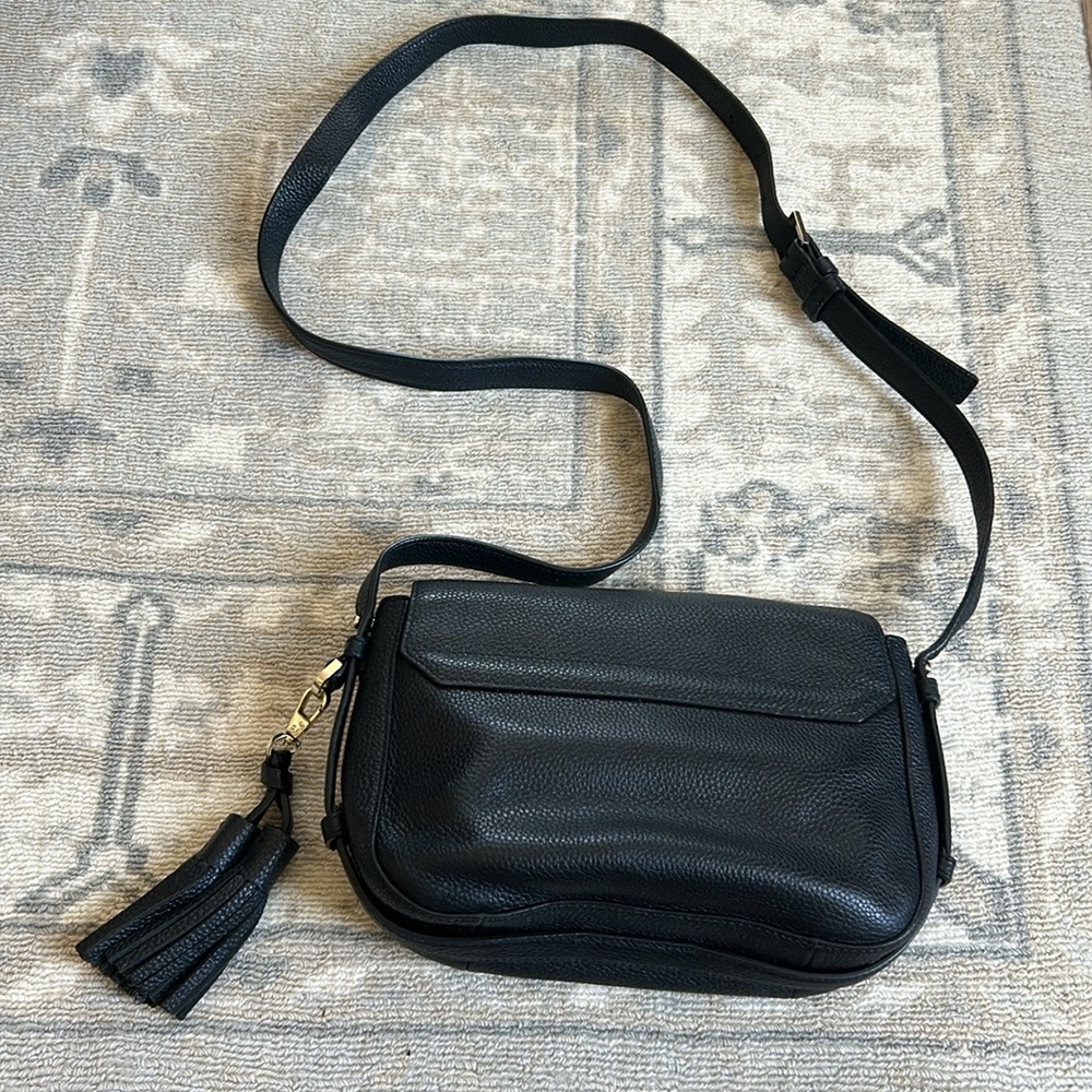 Kate Spade Black Pebbled Leather Crossbody Bag with Tassel - Picture 2 of 5